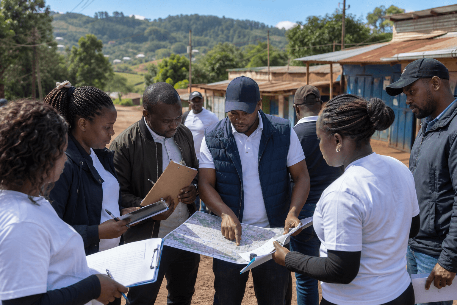 Field team coordinating SMS outreach